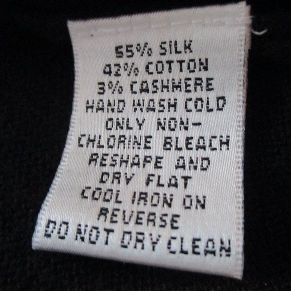 NWOT Talbot's Black Beaded Dress Cardigan, Silk/Cotton/Cashmere Petite Small - Picture 9 of 10